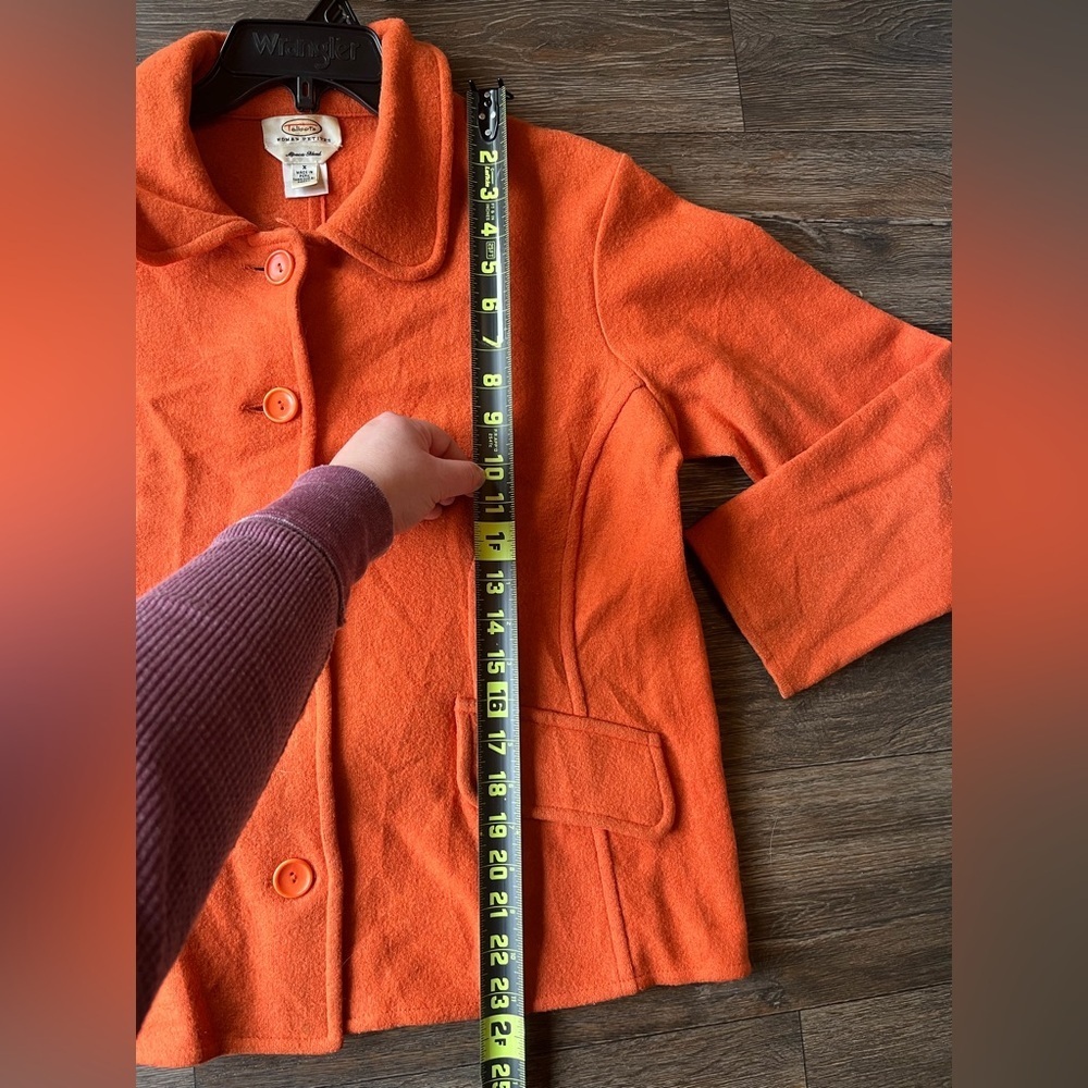 Vintage Talbots Wool & Alpha Orange Women's Pea Coat - Picture 10 of 11